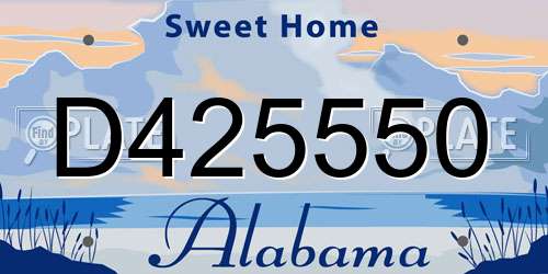 D425550 Alabama License Plate