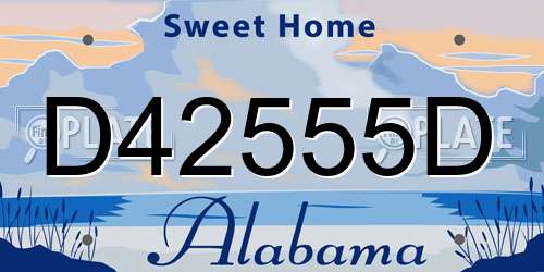 D42555D Alabama License Plate