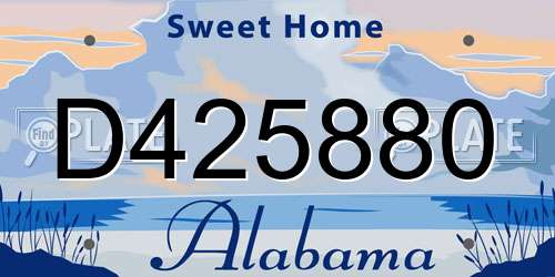 D425880 Alabama License Plate