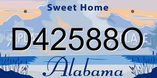 D42588O Alabama License Plate