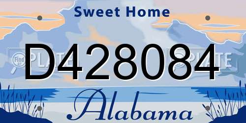 D428084 Alabama License Plate