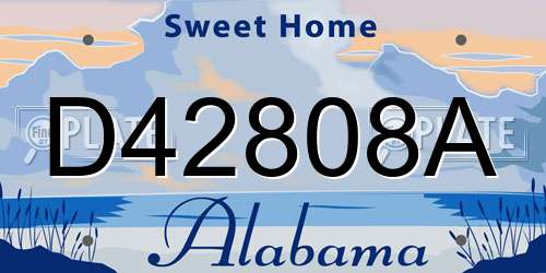 D42808A Alabama License Plate