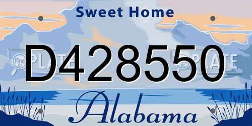 D428550 Alabama License Plate