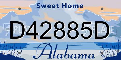 D42885D Alabama License Plate