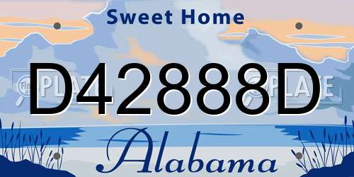D42888D Alabama License Plate