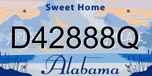 D42888Q Alabama License Plate