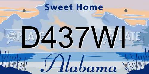 D437WI Alabama License Plate