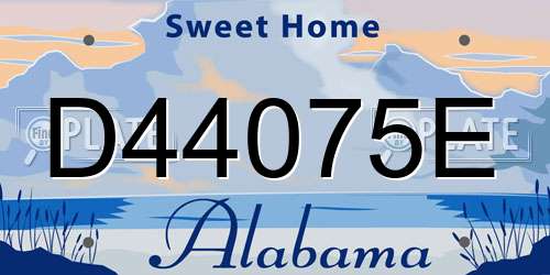 D44075E Alabama License Plate