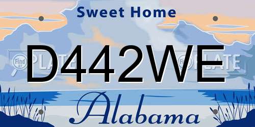 D442WE Alabama License Plate
