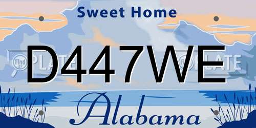 D447WE Alabama License Plate
