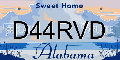 D44RVD Alabama License Plate