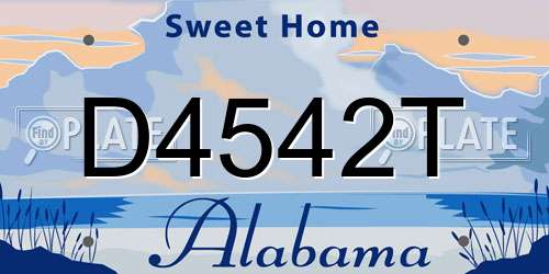 D4542T Alabama License Plate