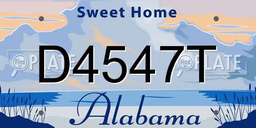 D4547T Alabama License Plate