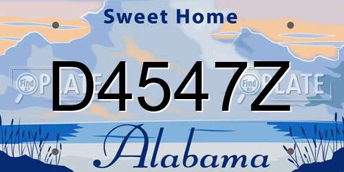 D4547Z Alabama License Plate