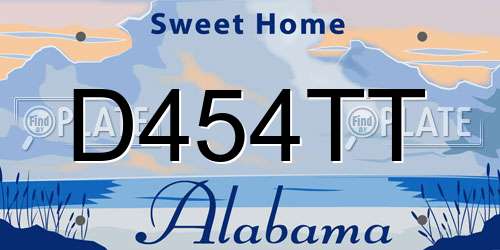 D454TT Alabama License Plate