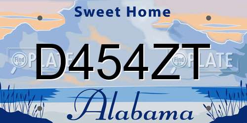 D454ZT Alabama License Plate