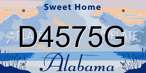 D4575G Alabama License Plate