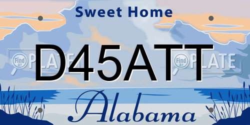 D45ATT Alabama License Plate