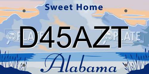 D45AZT Alabama License Plate