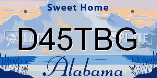 D45TBG Alabama License Plate
