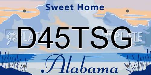 D45TSG Alabama License Plate