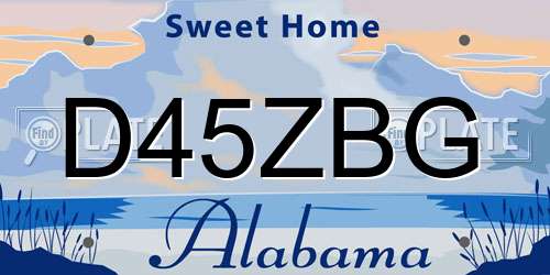 D45ZBG Alabama License Plate