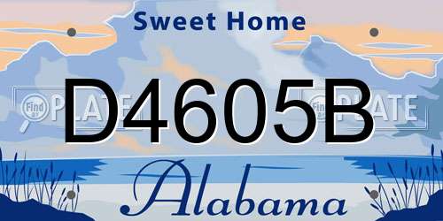 D4605B Alabama License Plate