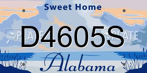 D4605S Alabama License Plate