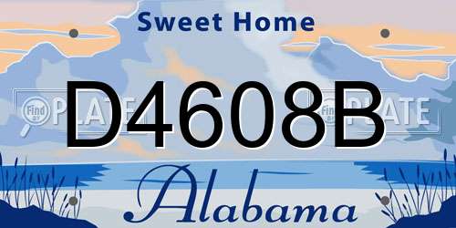 D4608B Alabama License Plate