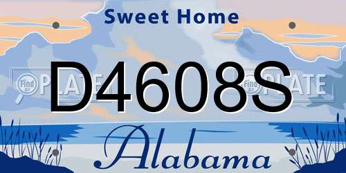 D4608S Alabama License Plate