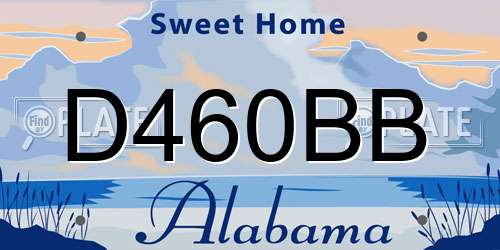 D460BB Alabama License Plate