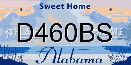 D460BS Alabama License Plate