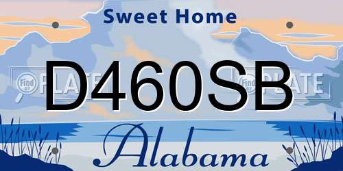 D460SB Alabama License Plate