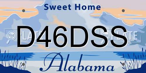 D46DSS Alabama License Plate