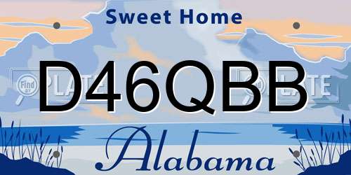 D46QBB Alabama License Plate
