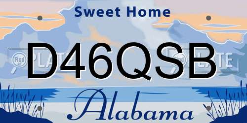 D46QSB Alabama License Plate