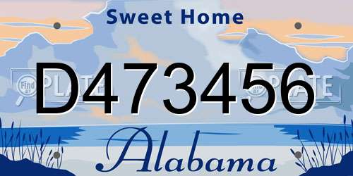 D473456 Alabama License Plate