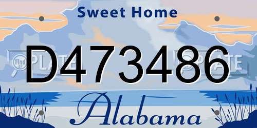 D473486 Alabama License Plate