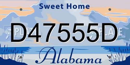 D47555D Alabama License Plate