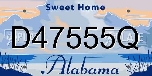 D47555Q Alabama License Plate
