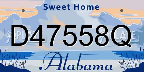 D47558Q Alabama License Plate