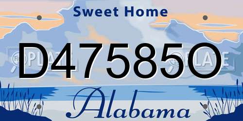 D47585O Alabama License Plate