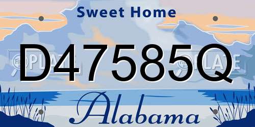 D47585Q Alabama License Plate