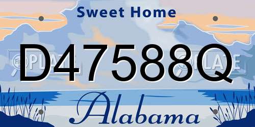D47588Q Alabama License Plate