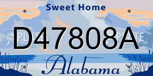 D47808A Alabama License Plate