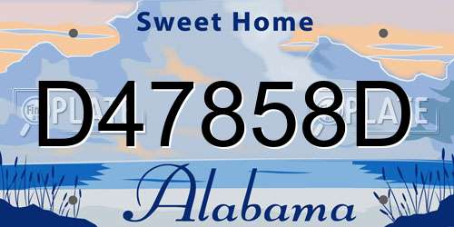 D47858D Alabama License Plate