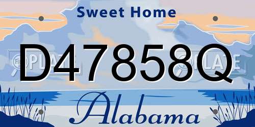 D47858Q Alabama License Plate