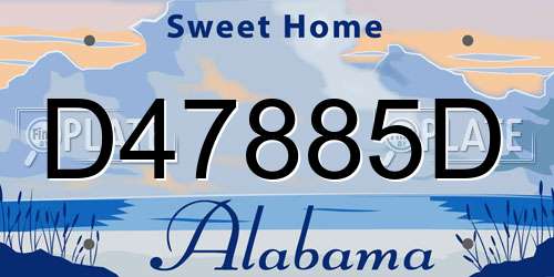 D47885D Alabama License Plate