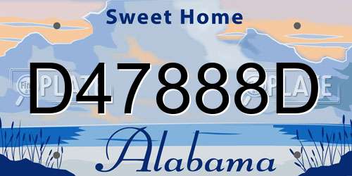 D47888D Alabama License Plate