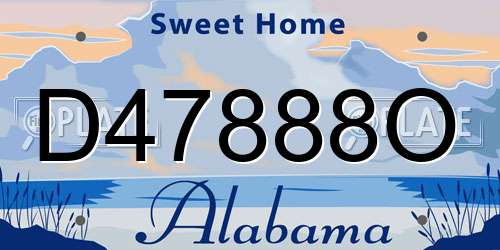 D47888O Alabama License Plate